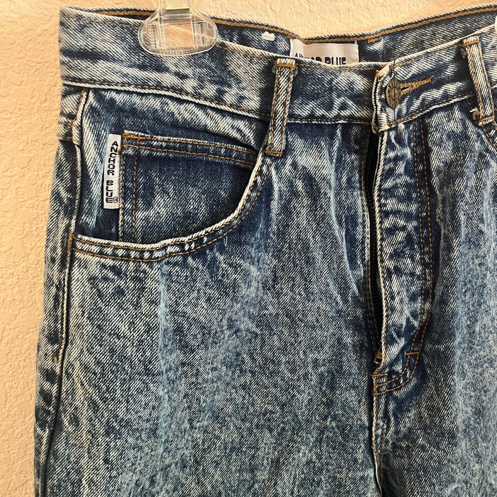 High Waisted Anchor Blue Demin Jeans